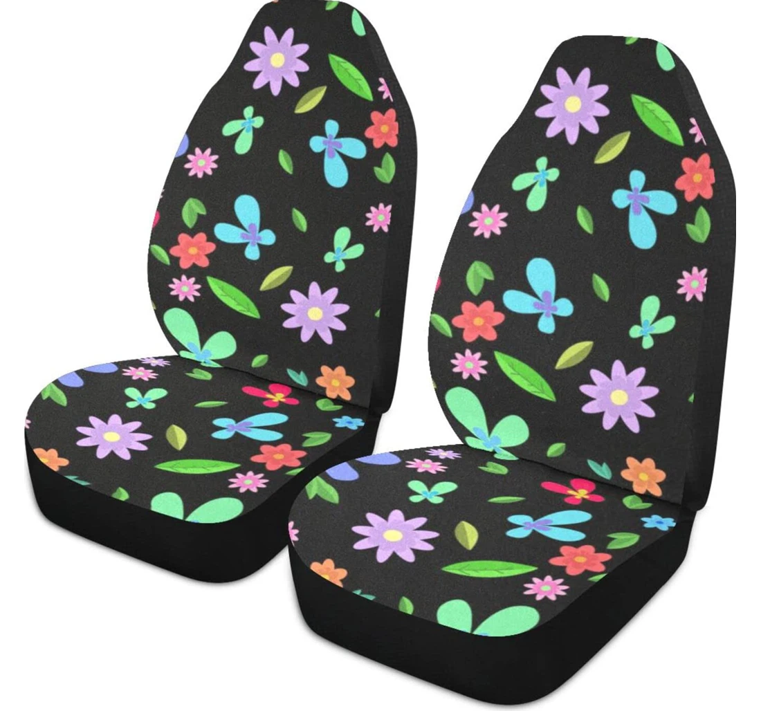 Pattern Abstract Flowers Petals Universal Front Car Seat Cover