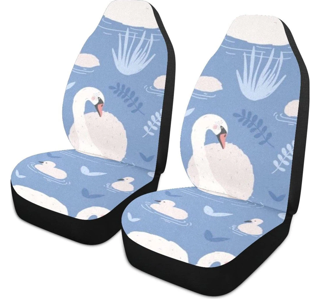 Cartoon Swan Universal Front Car Seat Cover