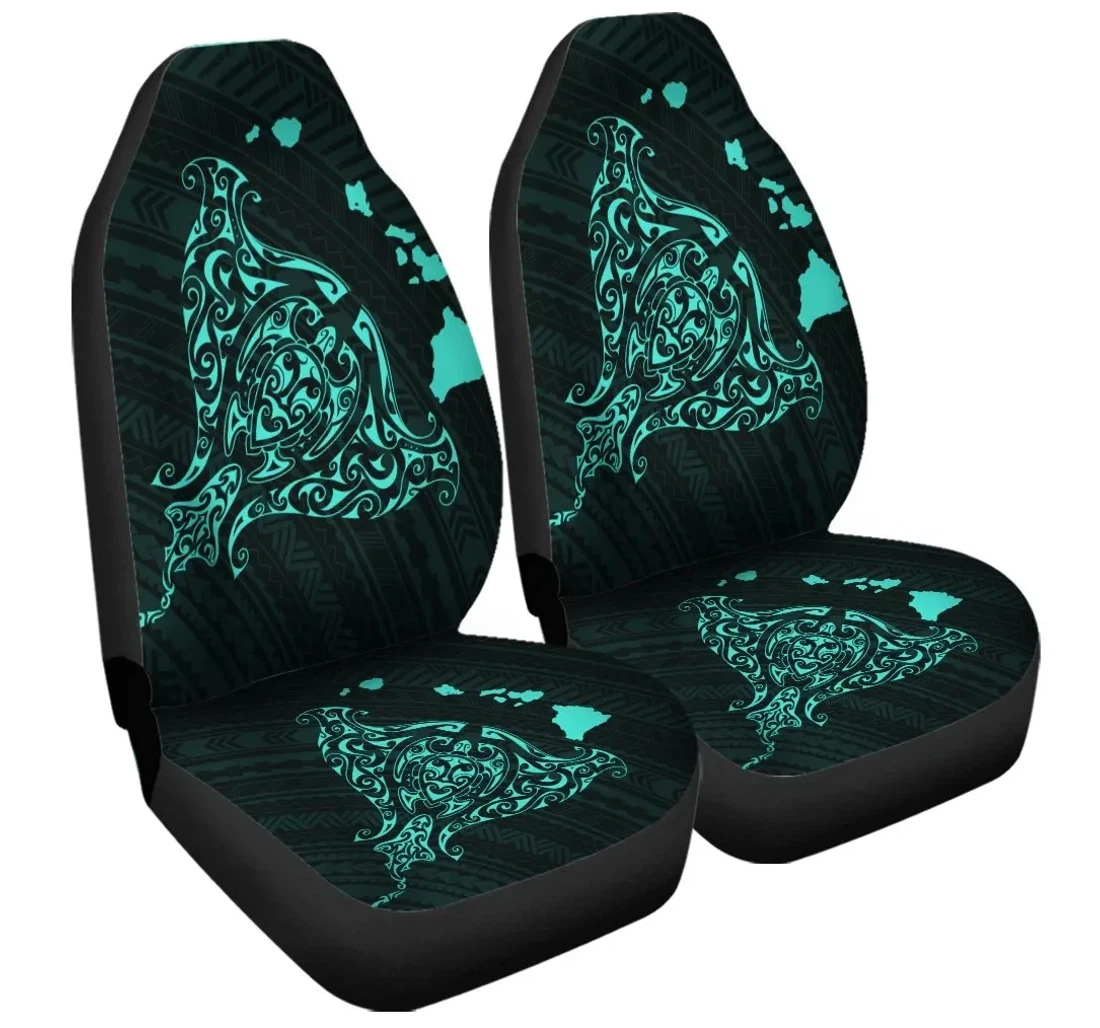 Accessory Hawaiian Map Manta Ray Turquoise Polynesian Ah J4r Universal Front Car Seat Cover