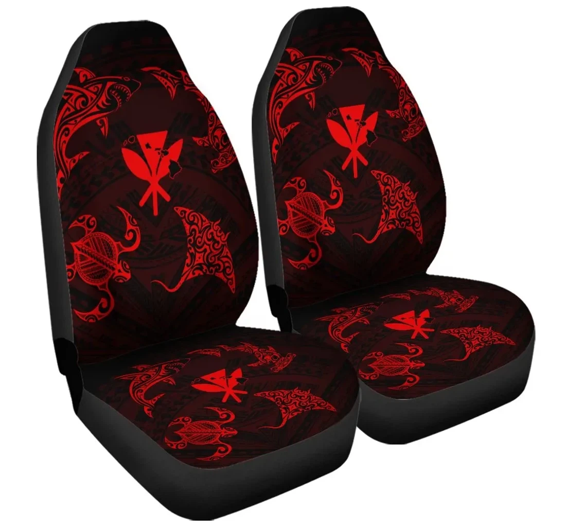 Accessory Polynesian Turtle Hammerhead Shark Ray Kanaka Hawaii Circle Red Ah J5r Universal Front Car Seat Cover