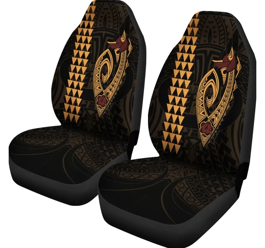 Hawaii Kakau Makau Fish Hook Polynesian Original Ah J6 Universal Front Car Seat Cover