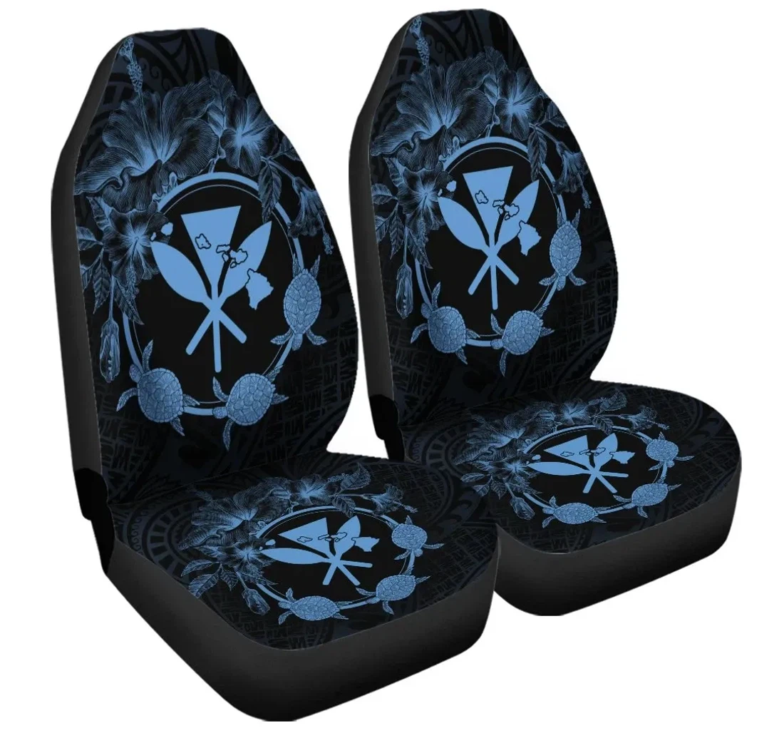 Accessory Hawaii Kanaka Turtle Hibiscus Polynesian Anthea Style Pastel Blue Ah J4r Universal Front Car Seat Cover