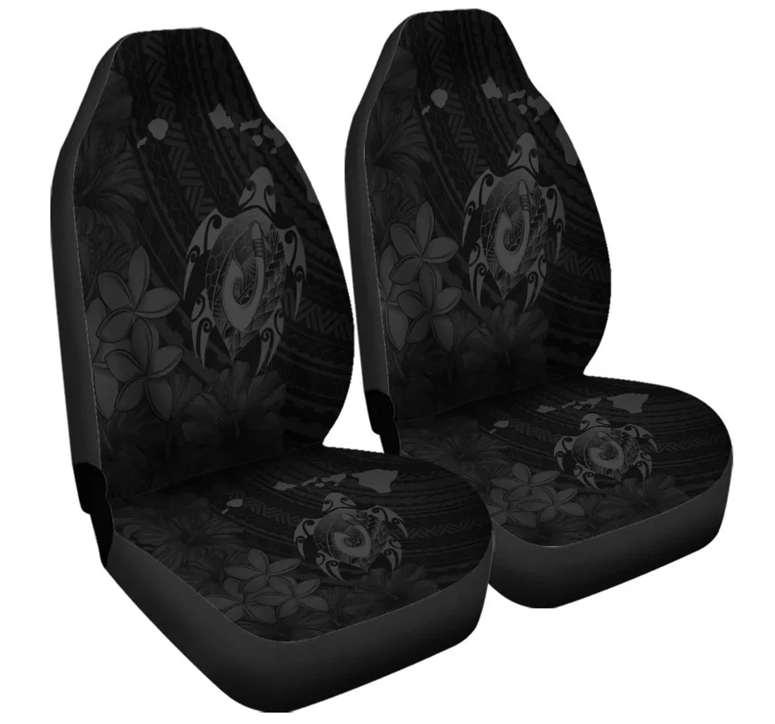Accessory Hawaiian Map Turtle Plumeria Hibiscus Fish Hook Polynesian Grey Ah J5r Universal Front Car Seat Cover