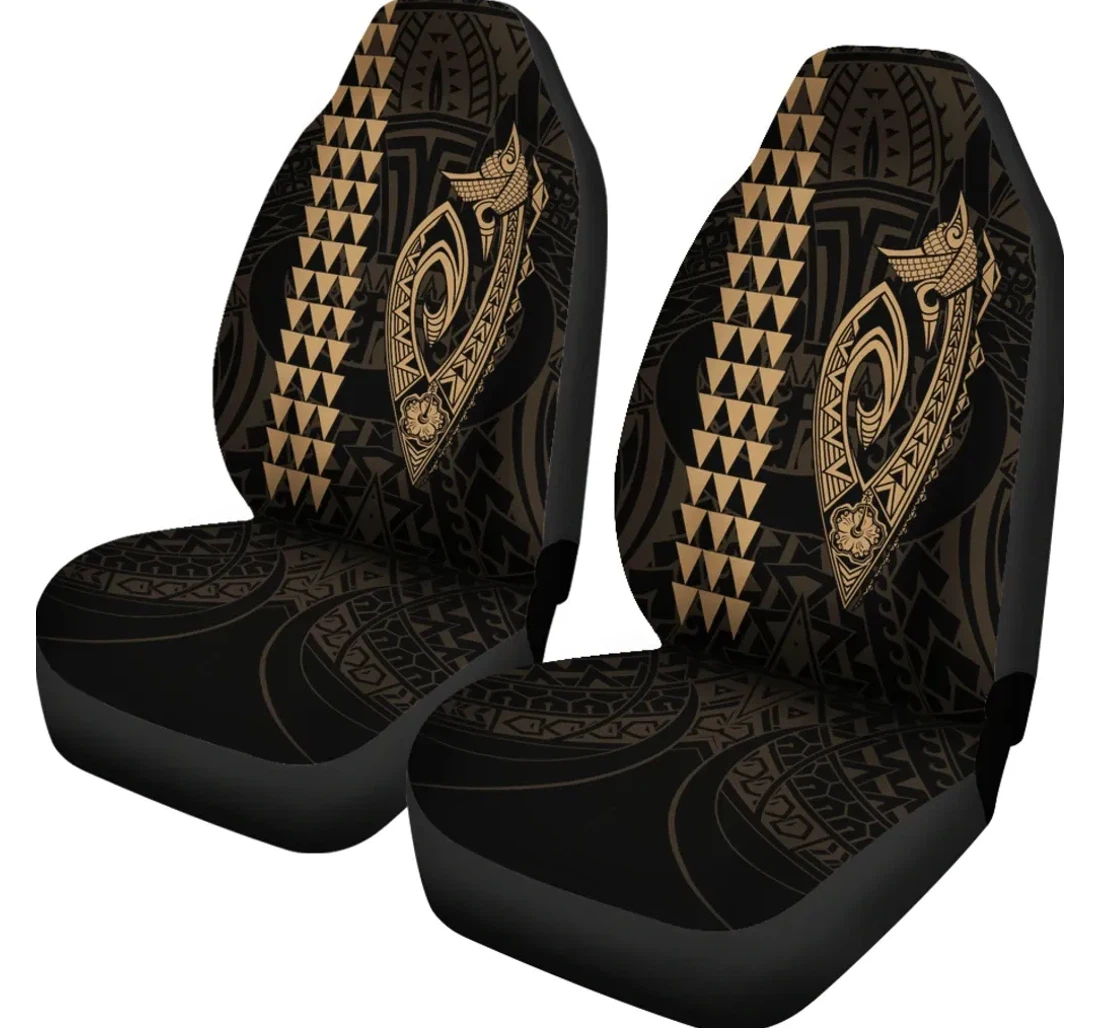 Accessory Hawaii Kakau Makau Fish Hook Polynesian Gold Ah J6 Universal Front Car Seat Cover