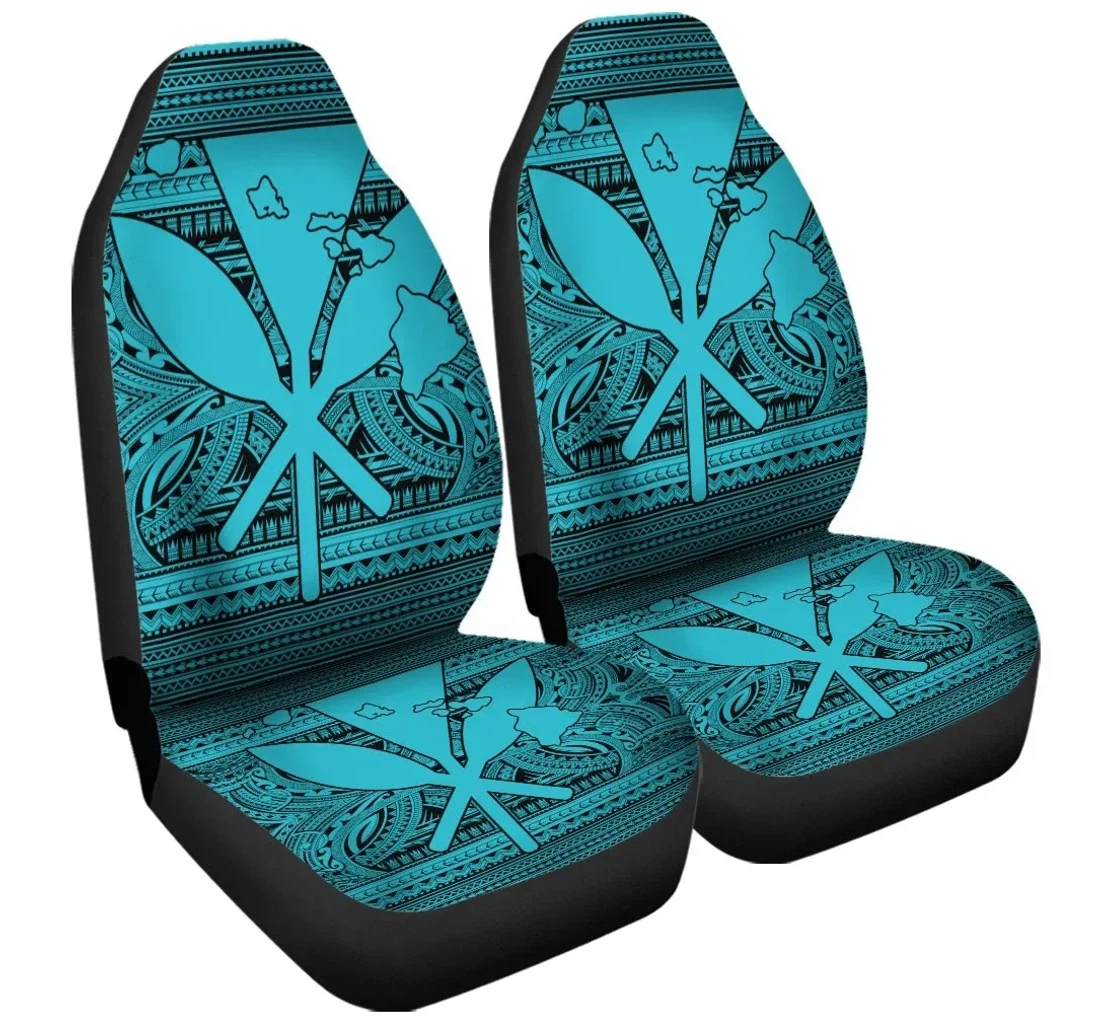 Accessory Hawaiian Kanaka Polynesian Tribal Reggae Color Blue Ah J7r Universal Front Car Seat Cover