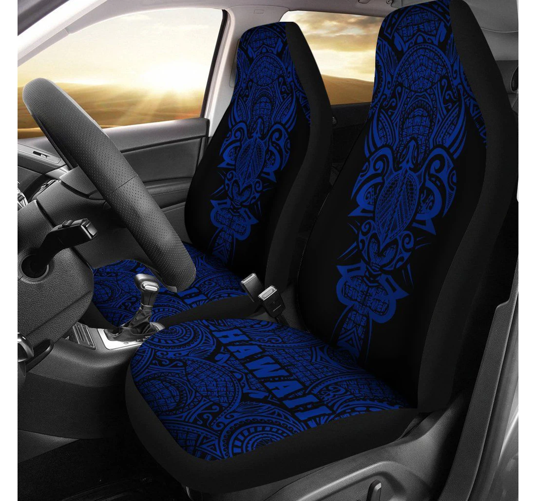 Hawaii Turtle Polynesian Cover- Blue Armor Style Ah J9 Universal Front Car Seat Cover