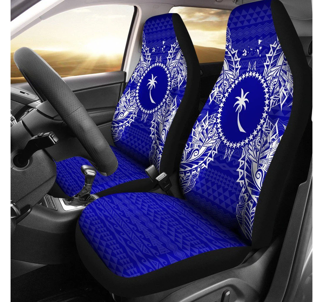 Chuuk Polynesia Map Blue Bn39 Universal Front Car Seat Cover