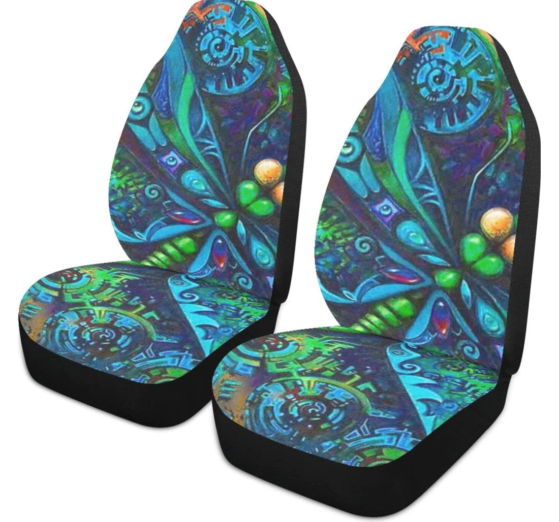 Colorful Dragonfly Universal Front Car Seat Cover