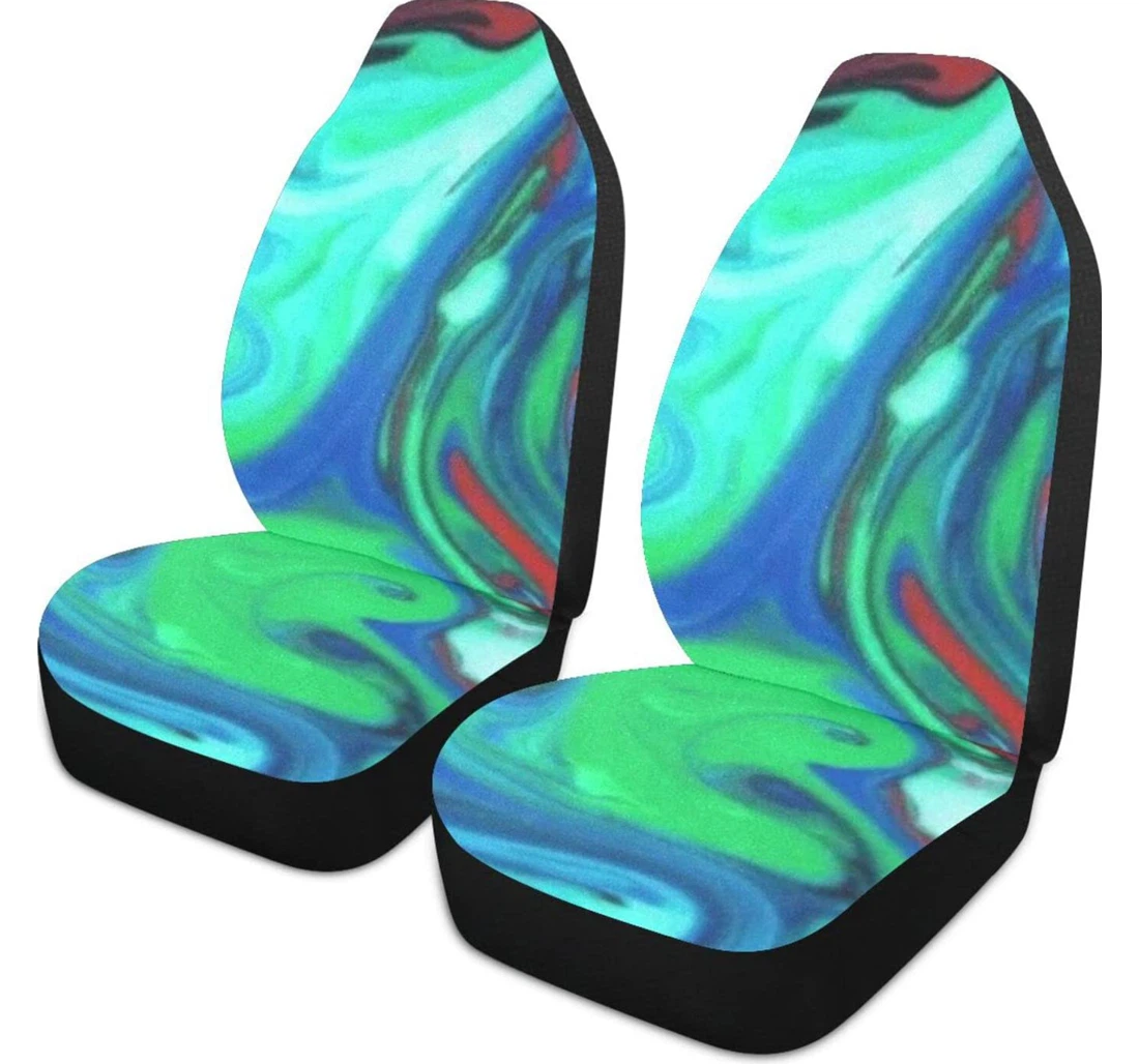 Colorful Marble Ink Universal Front Car Seat Cover