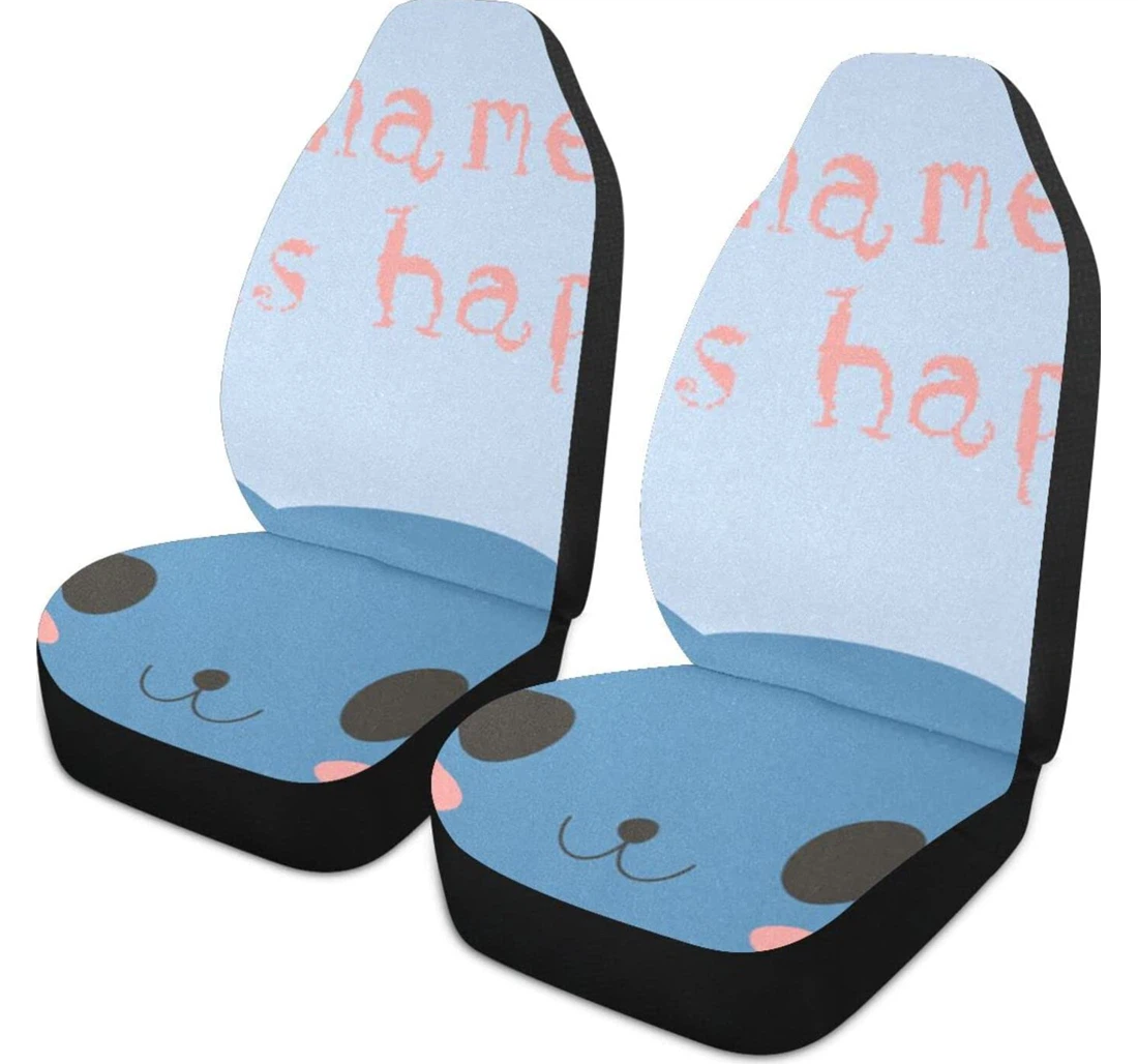 Blue Cartoon Kitten Universal Front Car Seat Cover