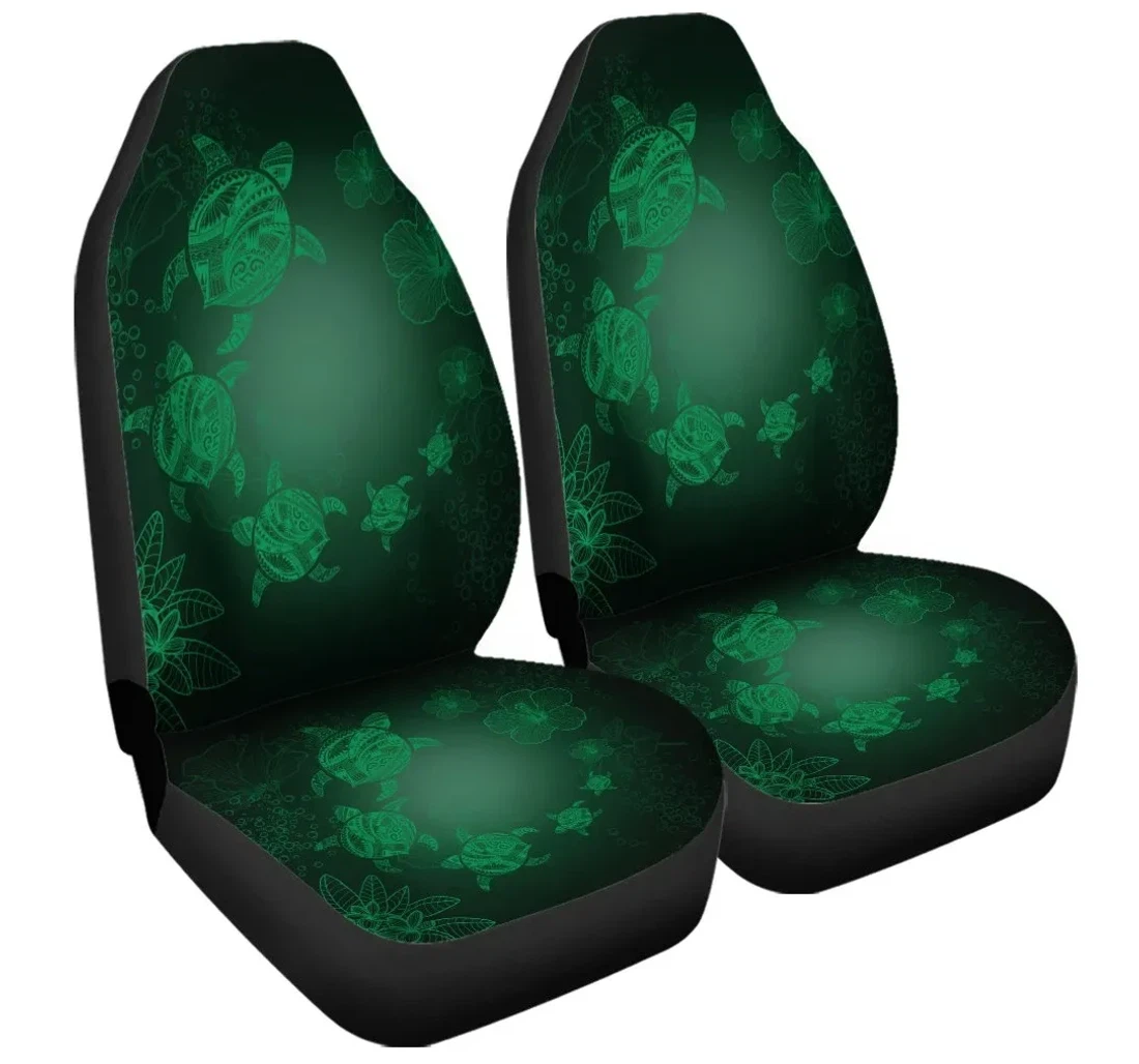 Accessory Hawaiian Plumeria Hibiscus Turtle Under Sea Polynesian Green Ah J7r Universal Front Car Seat Cover