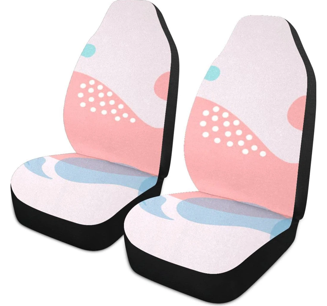Pink Little Whale Universal Front Car Seat Cover