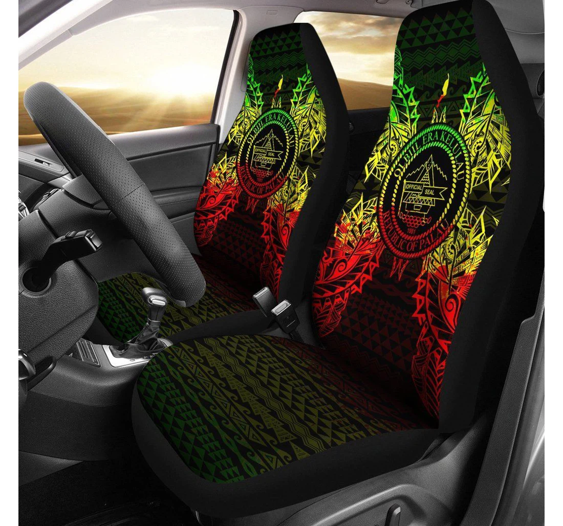 Palau Polynesia Map Reggae Bn39 Universal Front Car Seat Cover