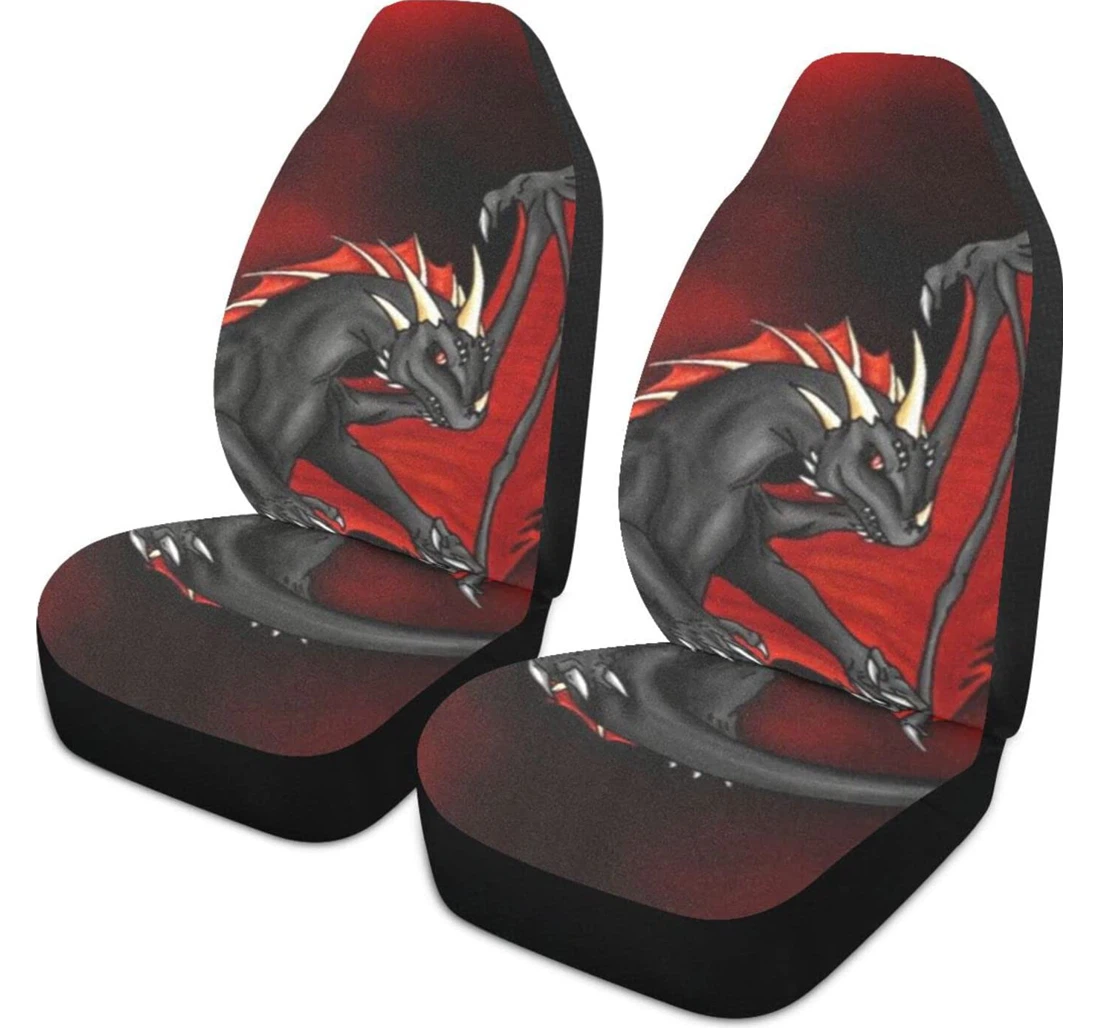 Magic Adventure Ship Sea Red Dragon Universal Front Car Seat Cover