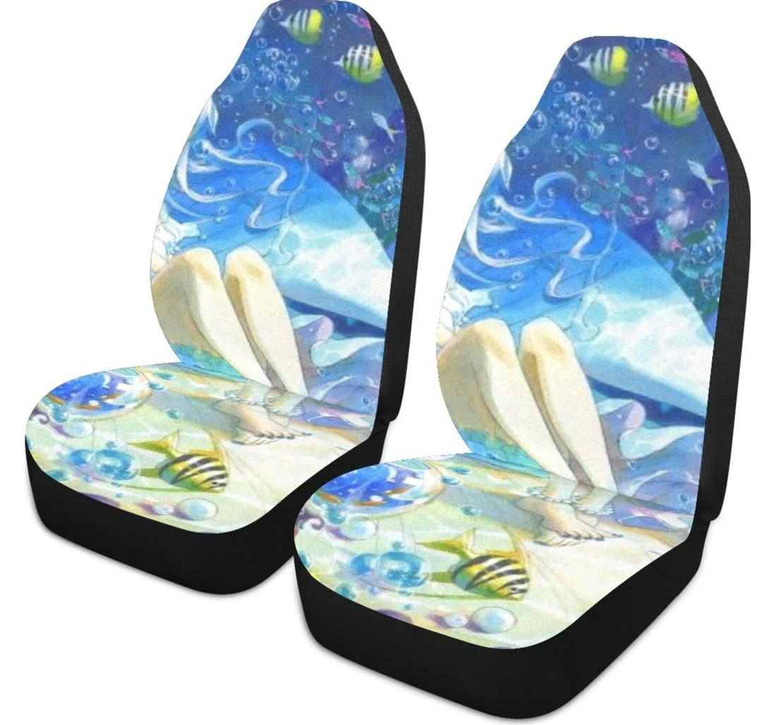 Anime Cute Girl Jellyfish Dream Universal Front Car Seat Cover