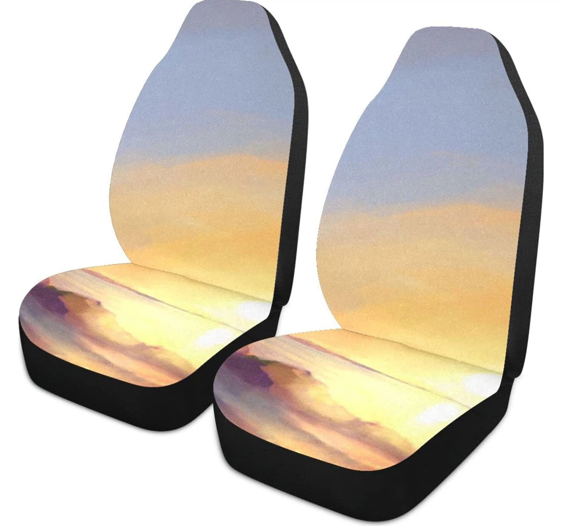 Watercolor Sunrise Universal Front Car Seat Cover