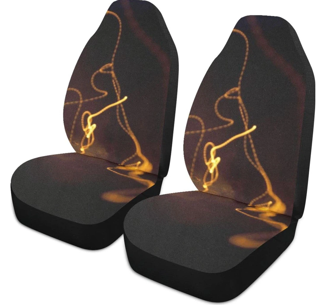 Glare Line Art Abstract Design Dark Universal Front Car Seat Cover