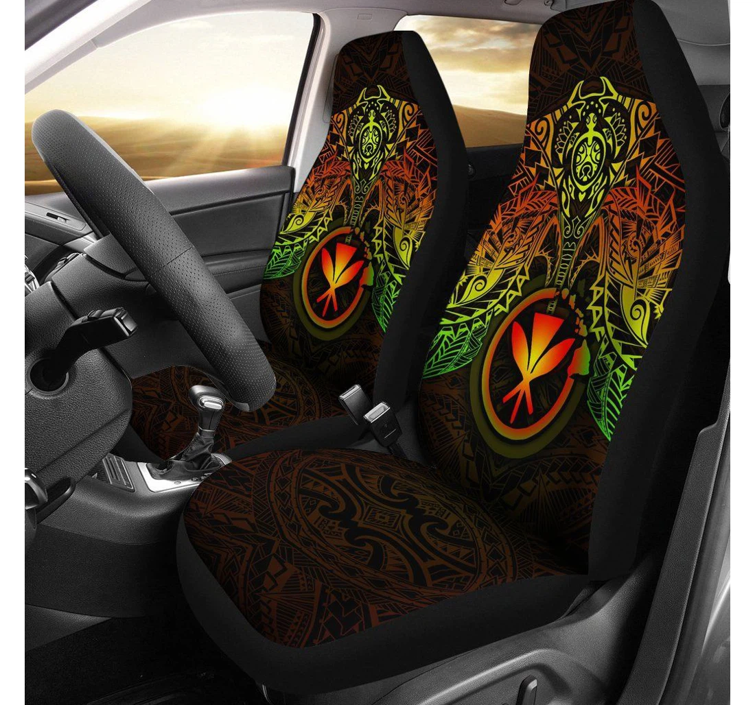 Hawaii Kanaka Maoli Reggae Turtle Manta Ray Bn18 Universal Front Car Seat Cover
