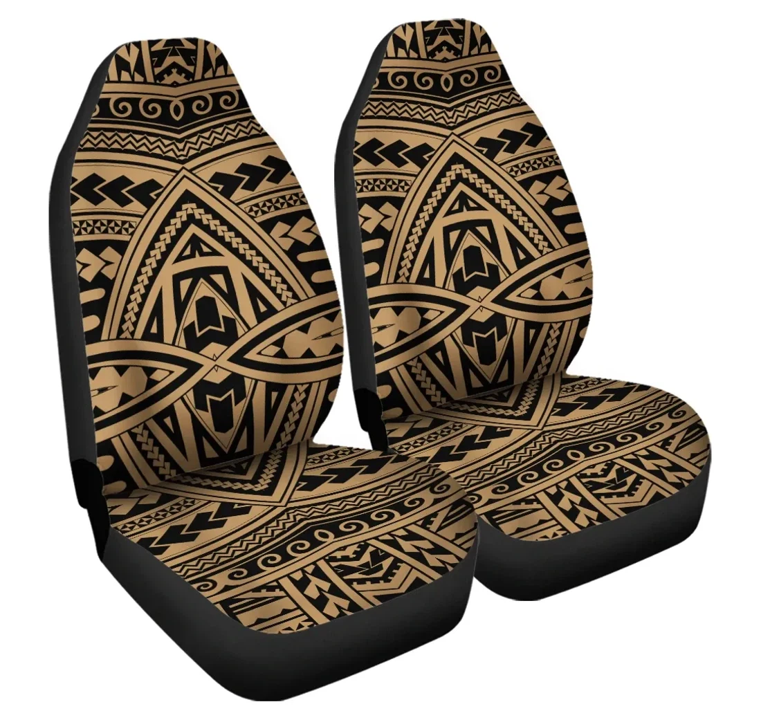 Accessory Polynesian Seamless Gold Ah J6 Universal Front Car Seat Cover