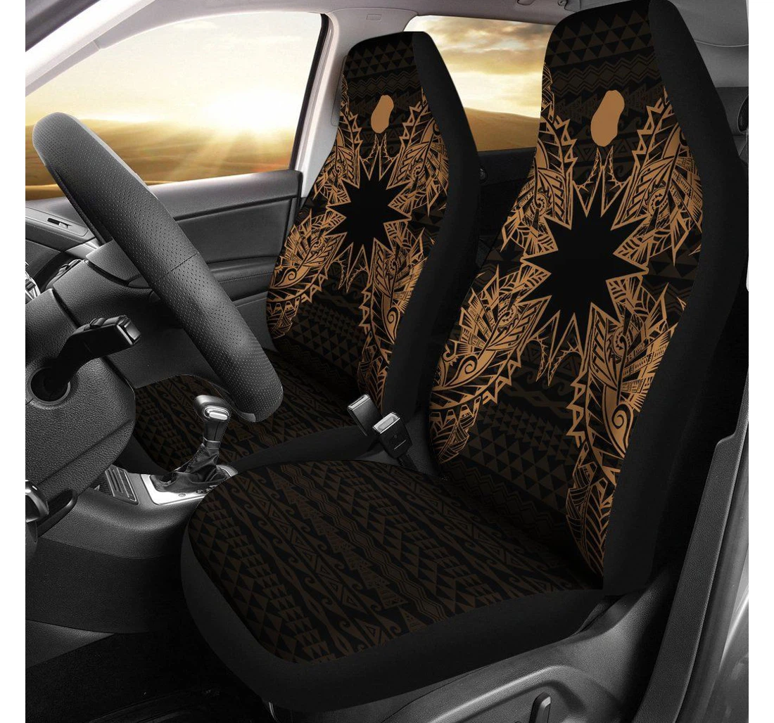 Nauru Polynesia Map Gold Bn39 Universal Front Car Seat Cover