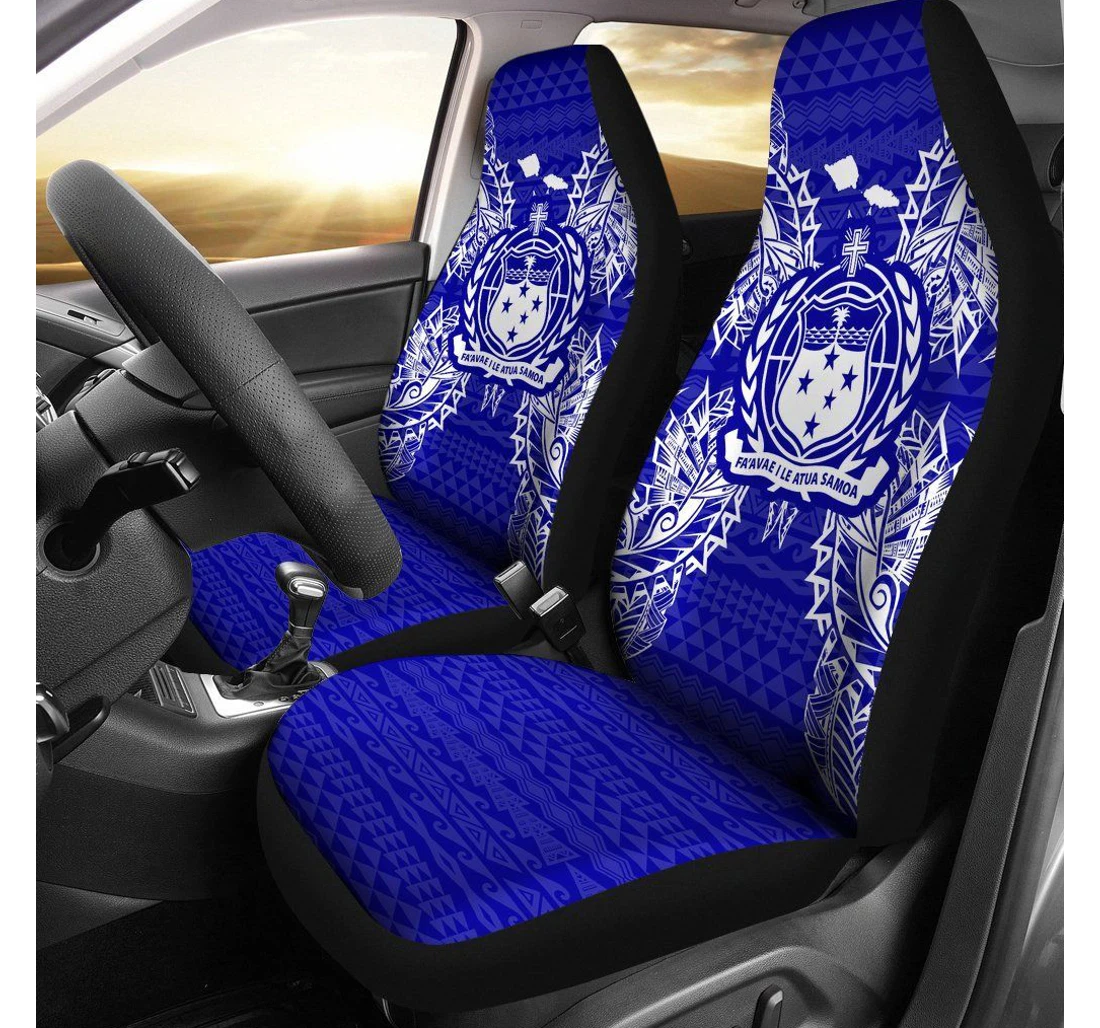 Samoa Polynesia Map Blue Bn39 Universal Front Car Seat Cover