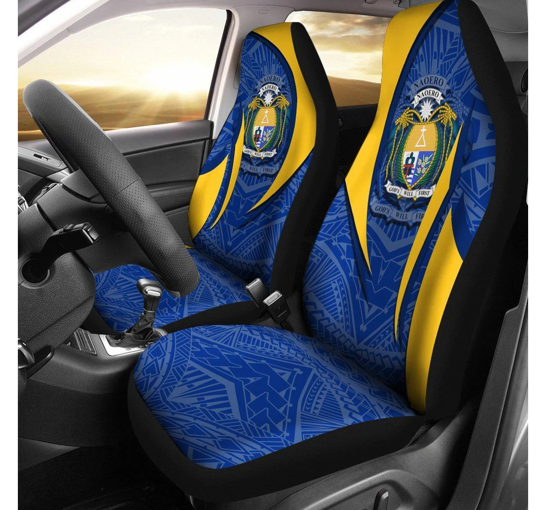 Nauru Polynesian Nauru Spirit Blue Bn15 Universal Front Car Seat Cover