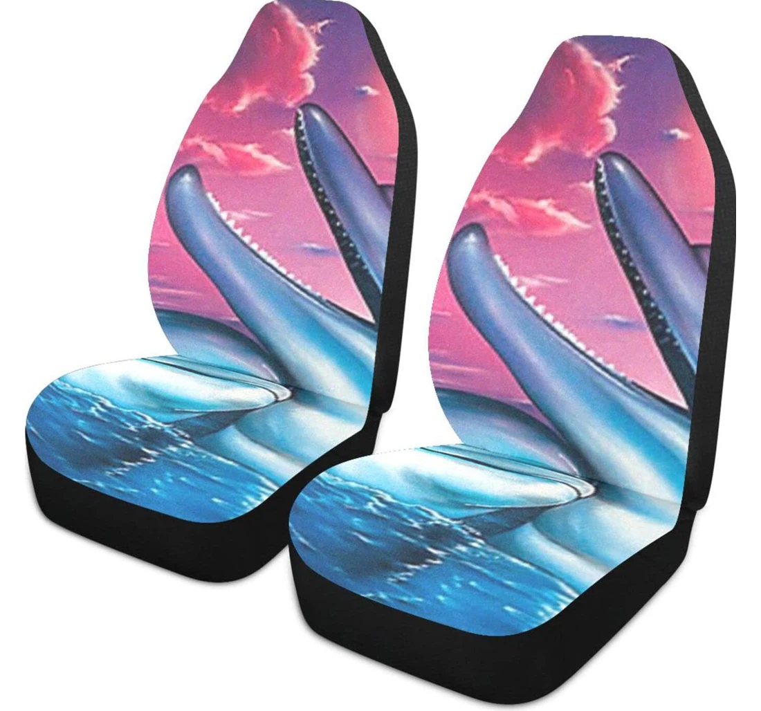 Cartoon Dolphin Universal Front Car Seat Cover