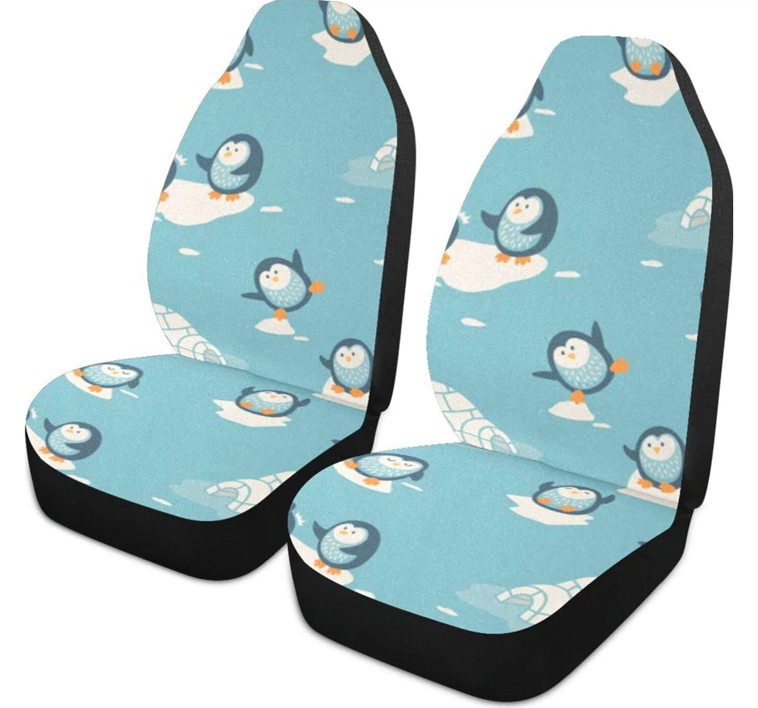 Cute Cartoon Penguin Universal Front Car Seat Cover
