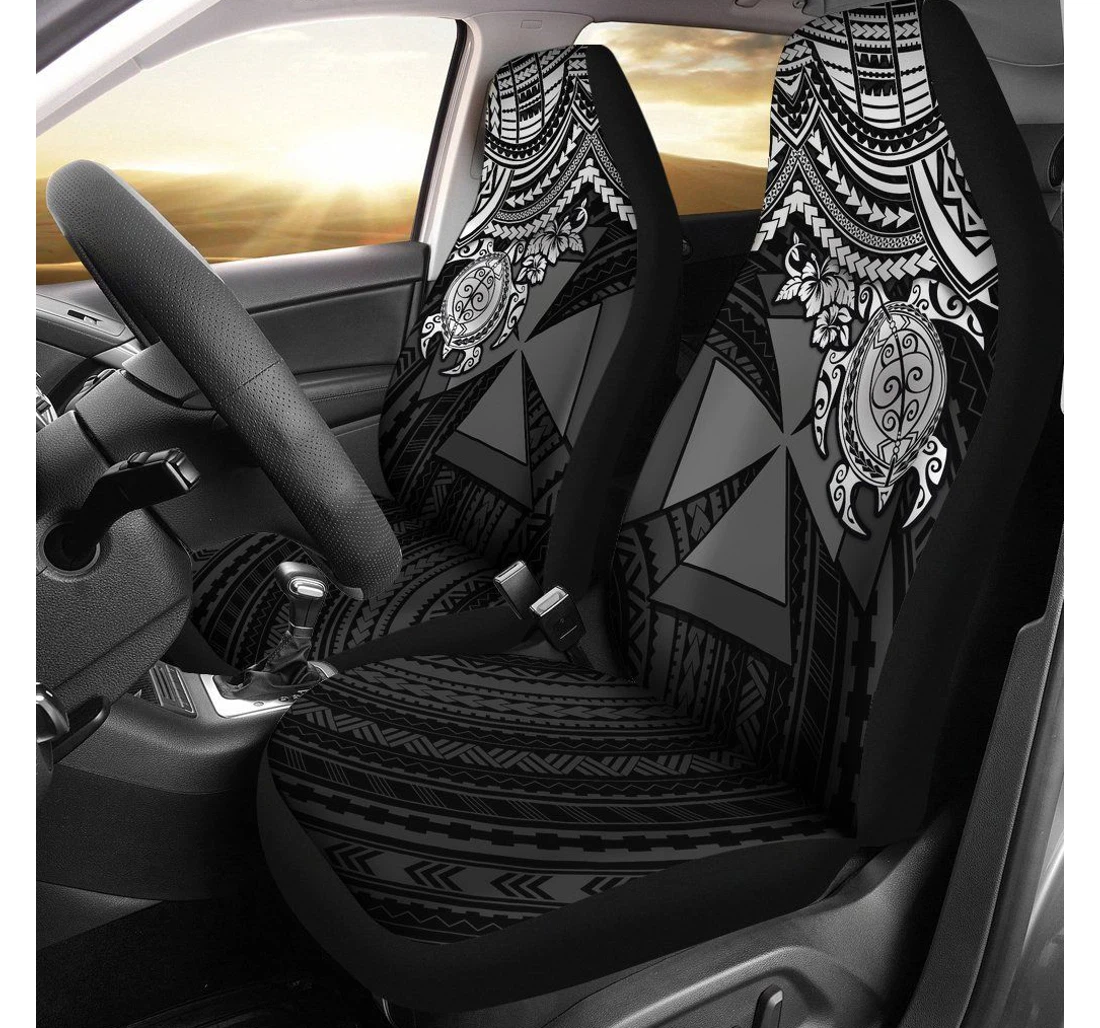 Wallis And Futuna Polynesian White Turtle Bn1518 Universal Front Car Seat Cover