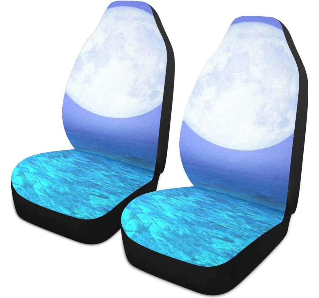 The Sea On Moon Universal Front Car Seat Cover