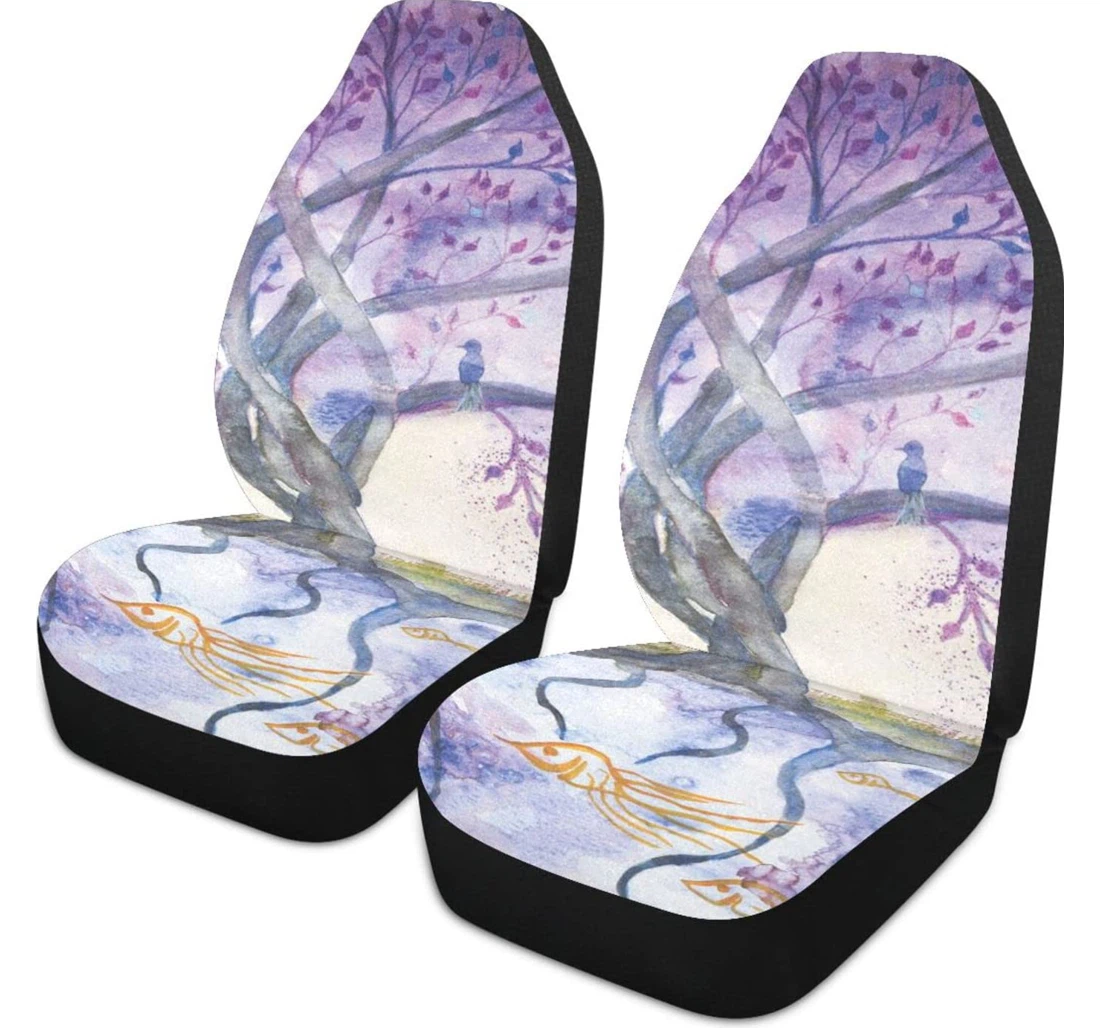 Colored Life Tree Universal Front Car Seat Cover