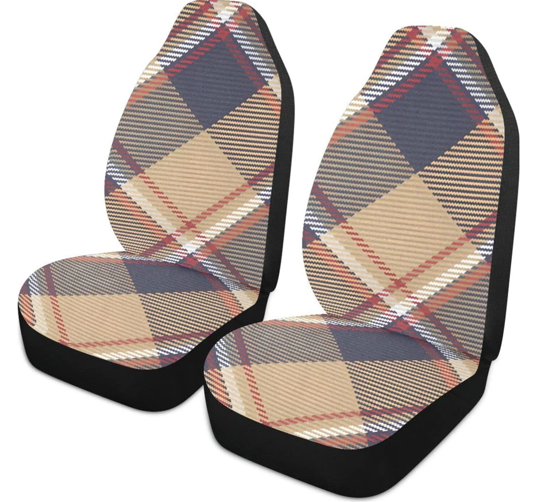 Scottish Plaid Universal Front Car Seat Cover