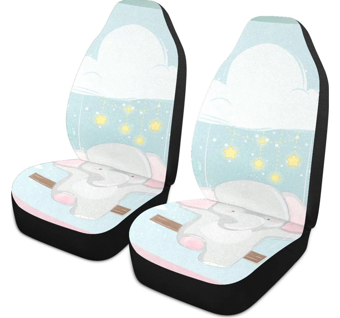 Custom Elephant Cute Universal Front Car Seat Cover