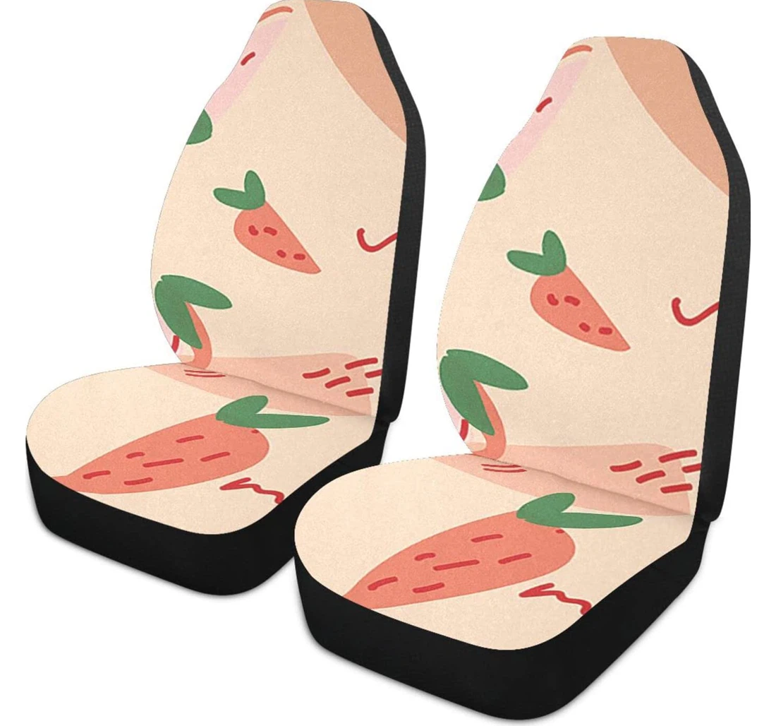 Cartoon Pink Strawberry Universal Front Car Seat Cover