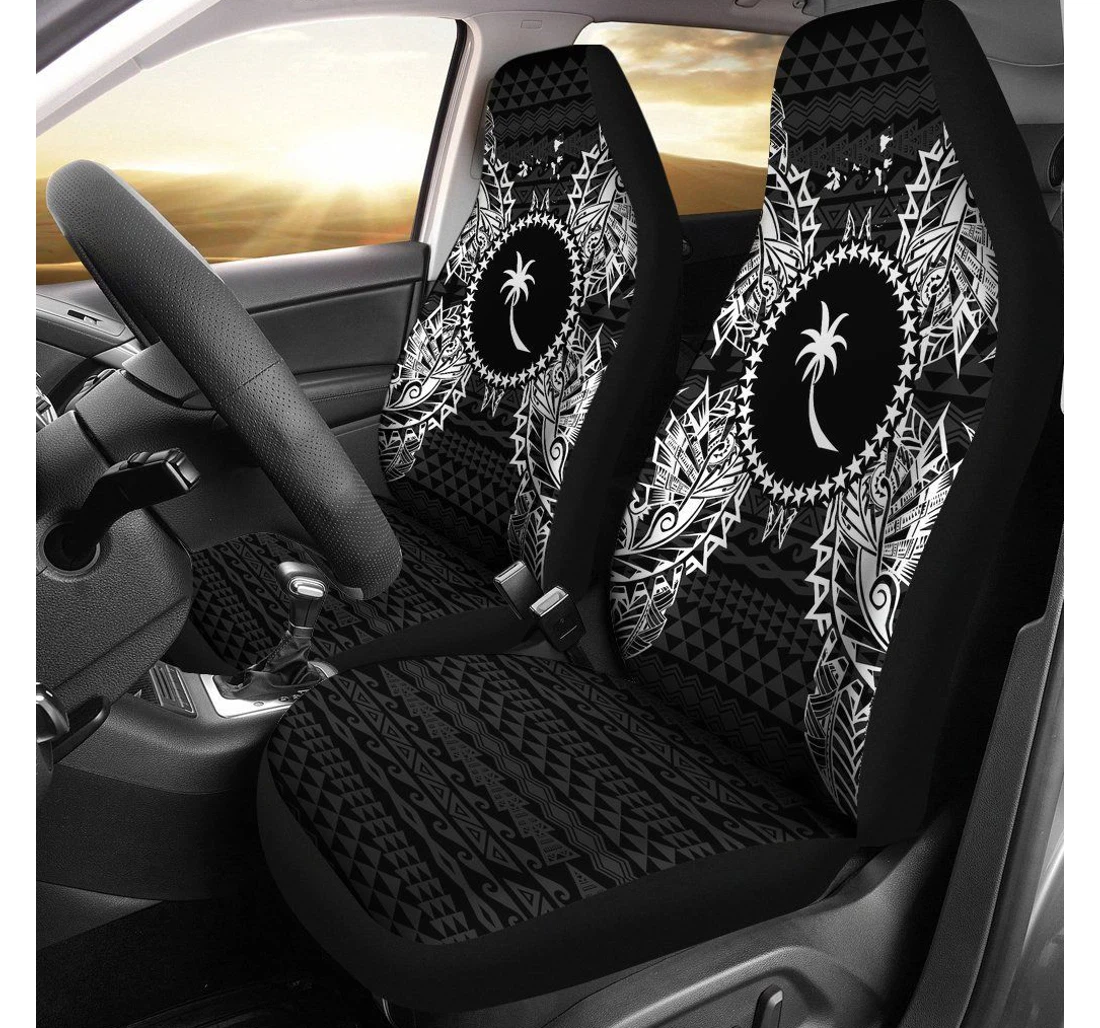 Chuuk Polynesia Map Black Bn39 Universal Front Car Seat Cover