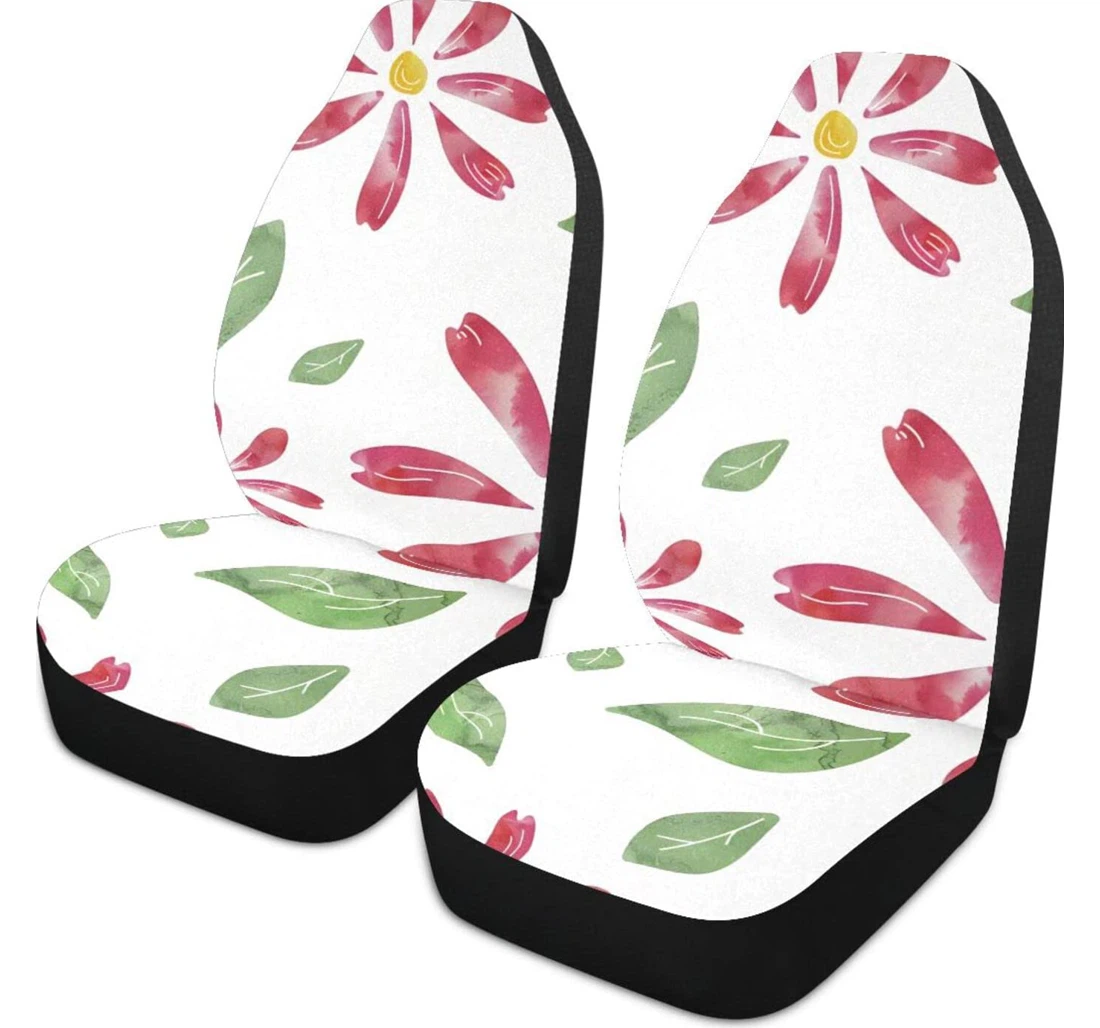 Cartoon Elegant Flowers Universal Front Car Seat Cover