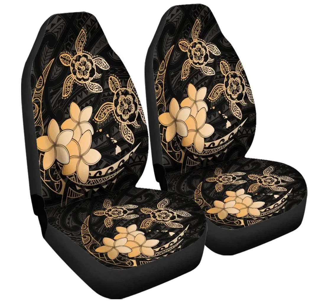 Accessory Hawaii Polynesian Turtle Plumeria Pog Style Gold Ah J4r Universal Front Car Seat Cover