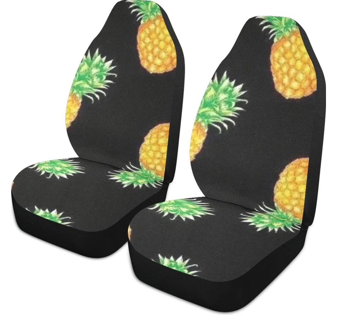 Black Pineapple Universal Front Car Seat Cover