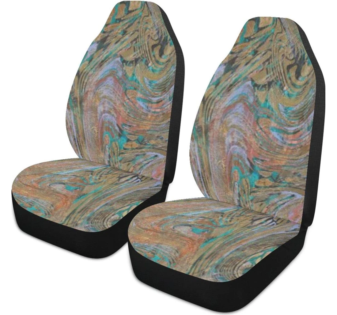 Colorful Ink Marble Universal Front Car Seat Cover