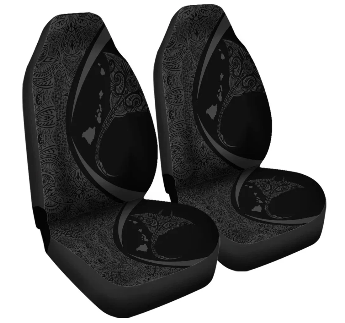 Accessory Hawaiian Map Manta Ray Polynesian Gray Circle Style Ah J4r Universal Front Car Seat Cover
