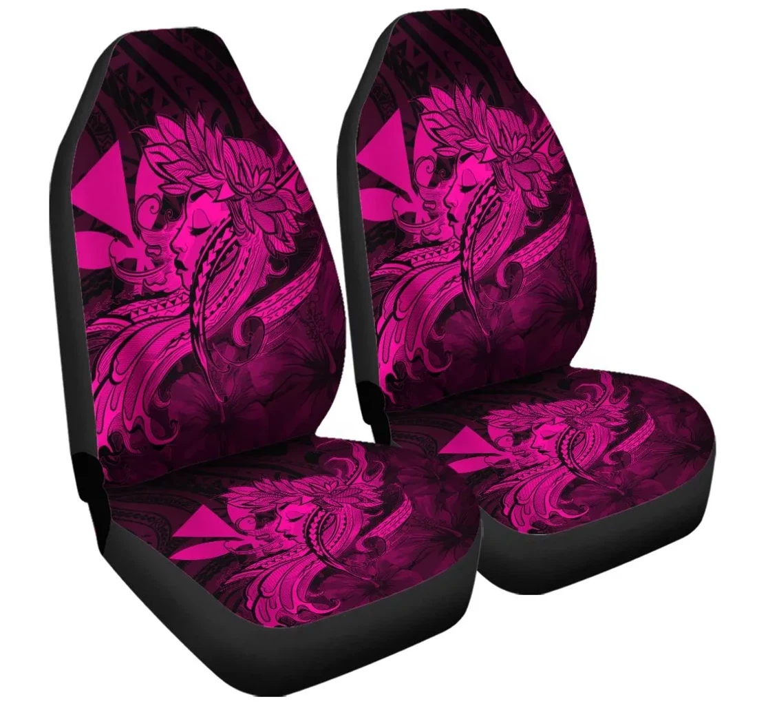 Accessory Hawaiian Map Hula Girl Hibiscus Kanaka Polynesian Pink Ah J4r Universal Front Car Seat Cover