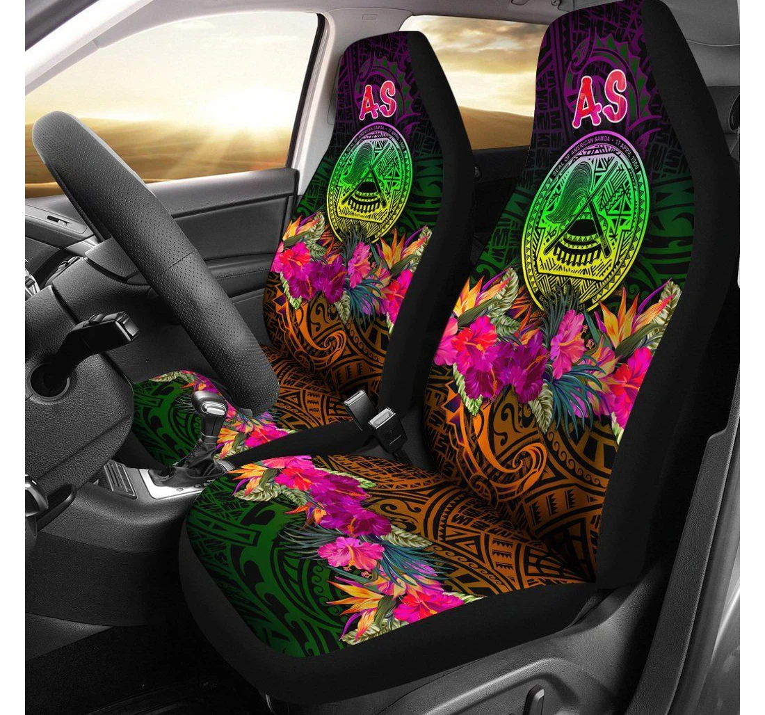 American Samoa Summer Hibiscus Bn15 Universal Front Car Seat Cover