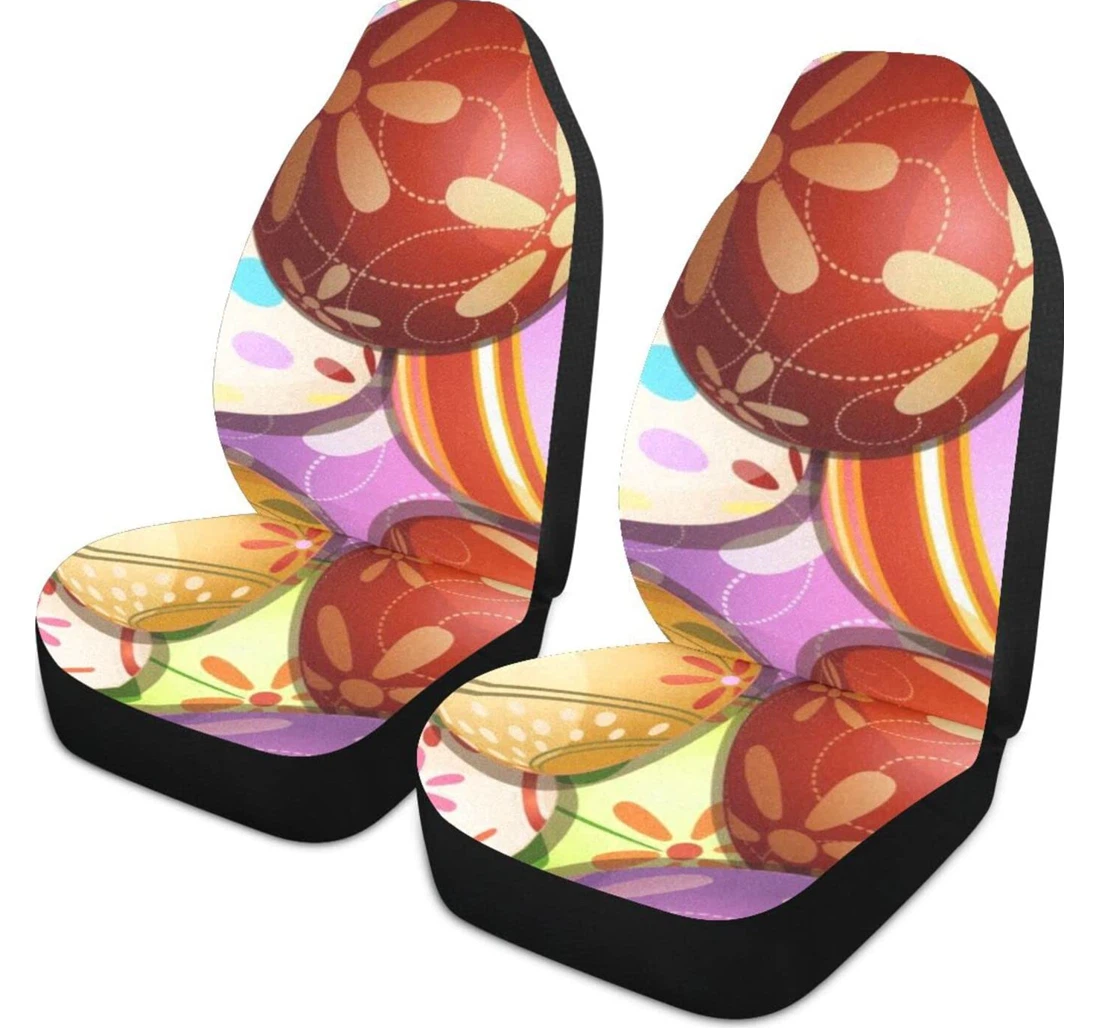 Eggs Cross Flower Universal Front Car Seat Cover