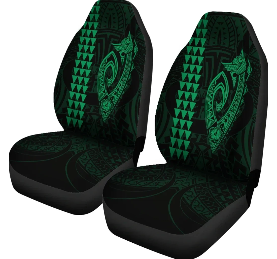 Accessory Hawaii Kakau Makau Fish Hook Polynesian Green Ah J6 Universal Front Car Seat Cover