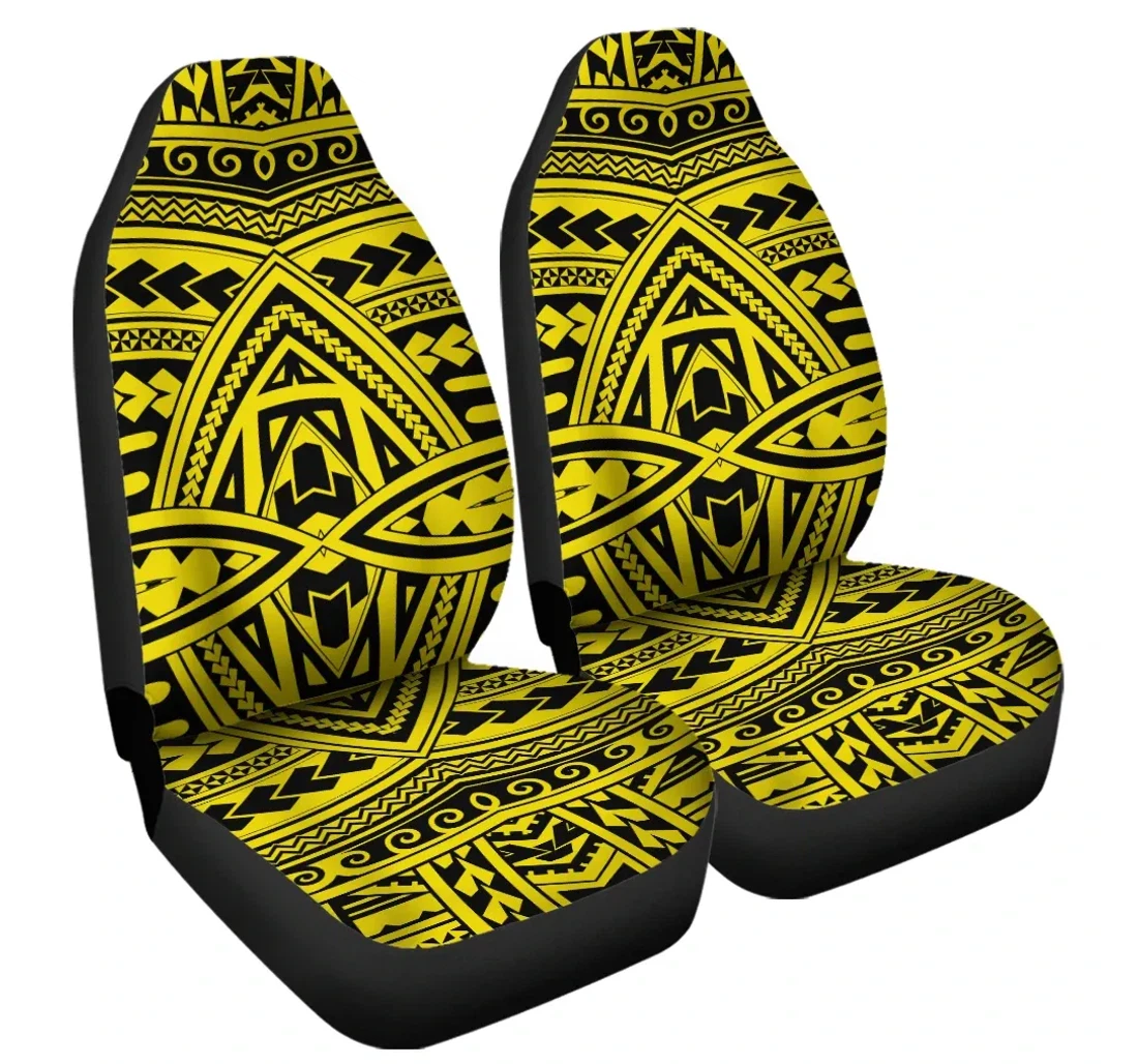 Accessory Polynesian Seamless Yellow Ah J6 Universal Front Car Seat Cover