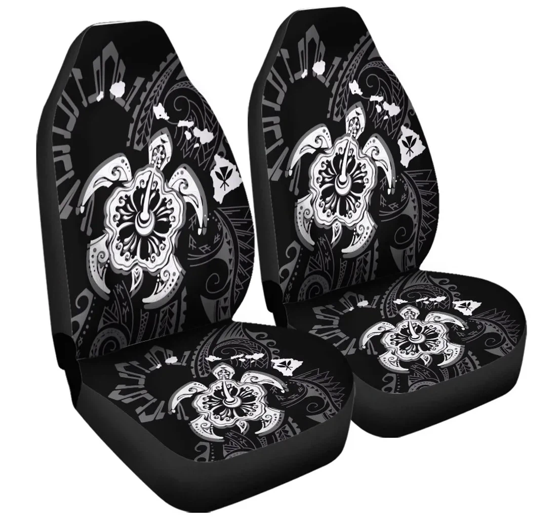 Accessory Hawaiian Map Kanaka Hibiscus Turtle White Polynesian Ah J4r Universal Front Car Seat Cover