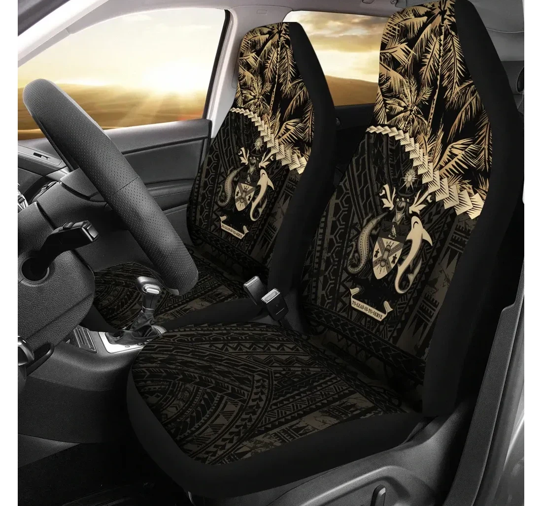Solomon Islands Golden Coconut A02 Universal Front Car Seat Cover