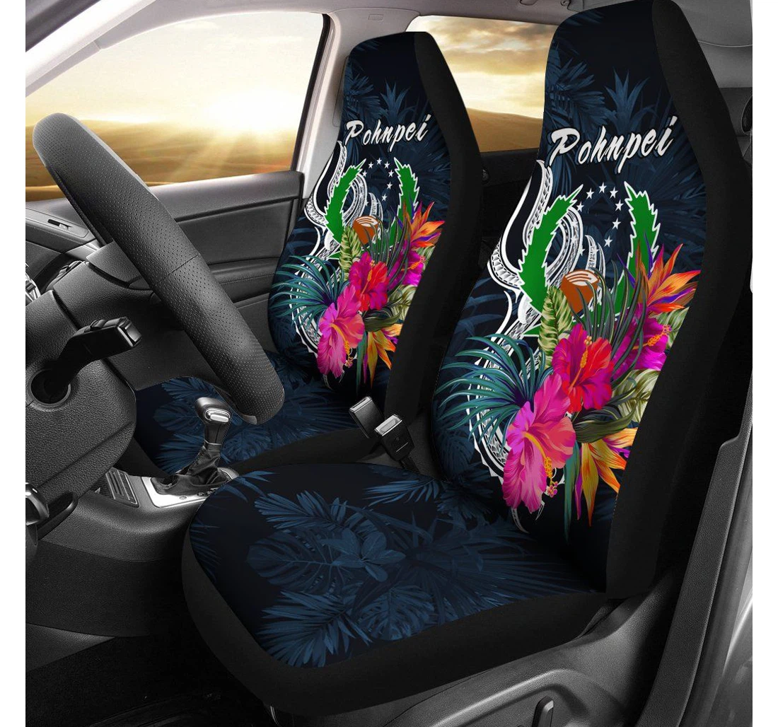 Pohnpei Micronesia Tropical Flower Bn12 Universal Front Car Seat Cover