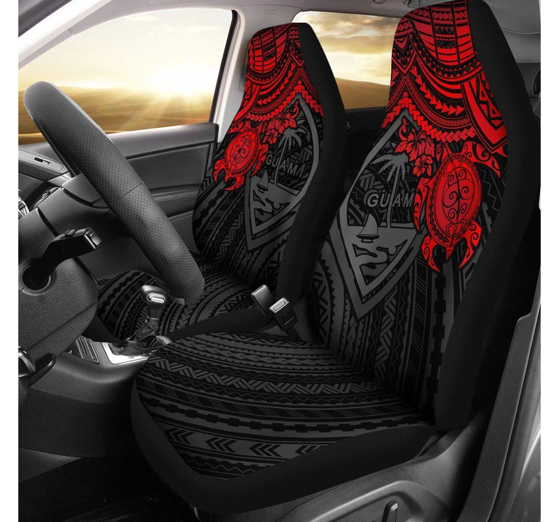 Guam Polynesian Red Turtle Bn15 Universal Front Car Seat Cover