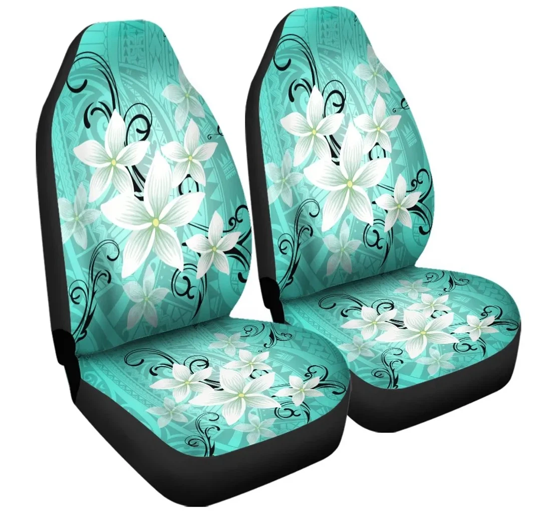 Accessory Hawaiian Plumeria Polynesian Turquoise Ah J4r Universal Front Car Seat Cover